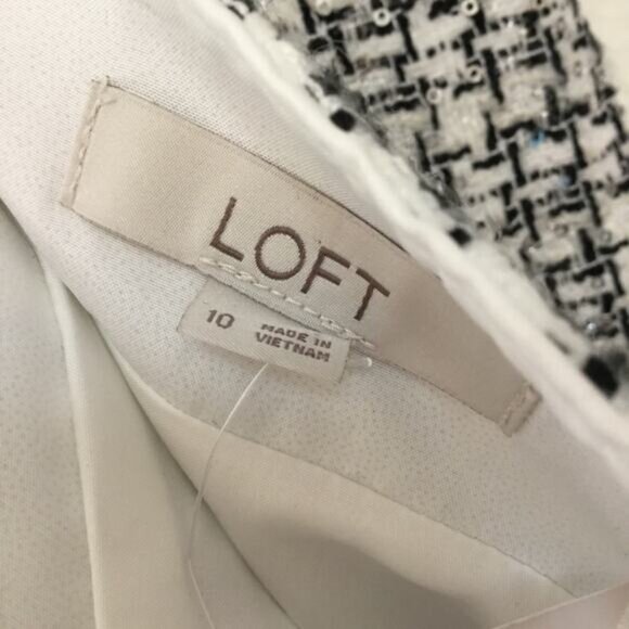 Loft Black and White Sequin Shift Skirt - Picture 6 of 14